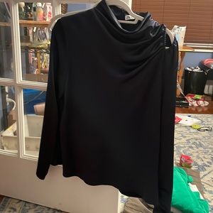 Gorgeous limited nwot zara satin xl navy blue cowl top satin w cutouts